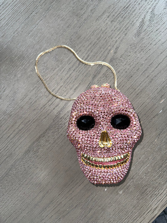 Pink Skully Rhinestone Bag